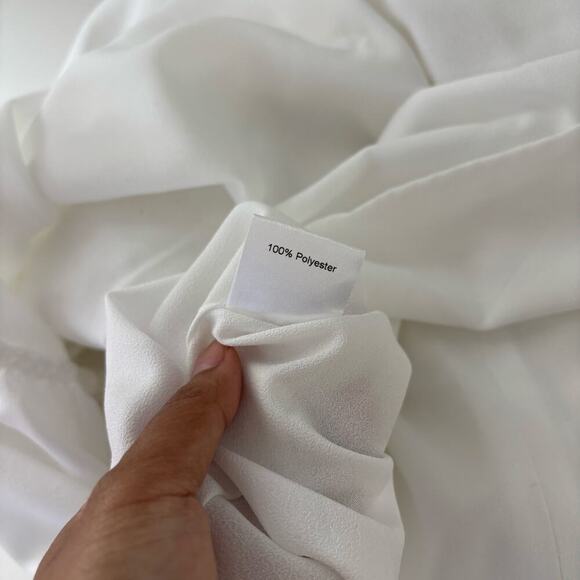 PARK & FIFTH Singer Midi Dress Size Medium Ruffle Hem White Wedding Bachelorette - Picture 8 of 12